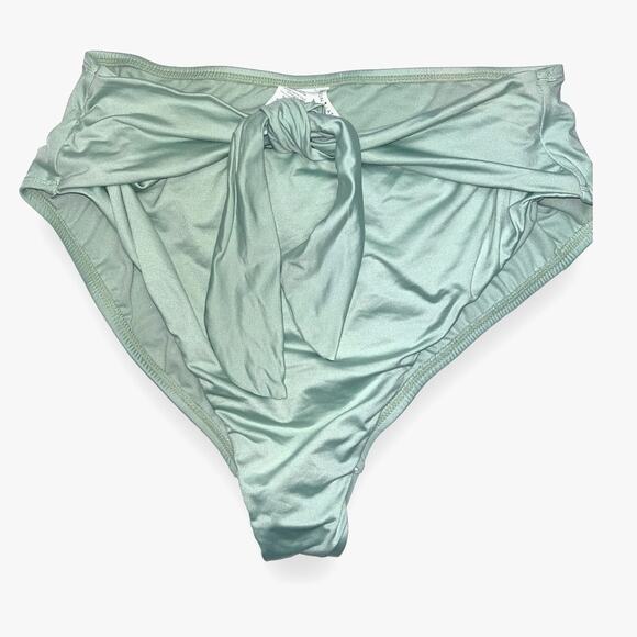 Gibson Latimer Other - Gibson Latimer Tie-Front high-waist Bikini Bottoms | Sz XL, Light Sage Green